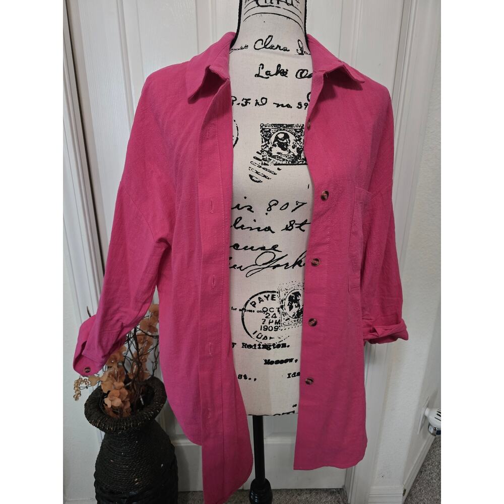 Linen Style Long Sleeve Shirt Size L NWOT